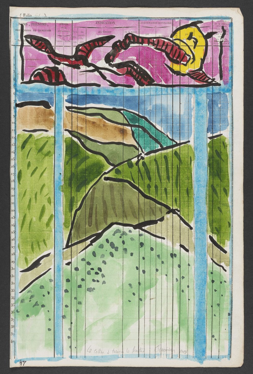 La colline à travers la fenêtre